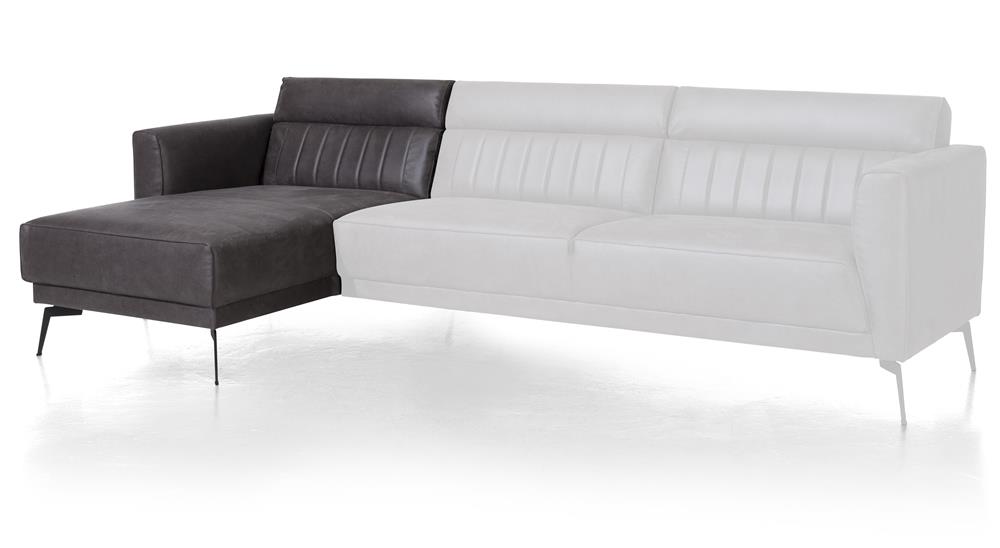 Canapé d'angle cuir foncé style contemporain et minimaliste