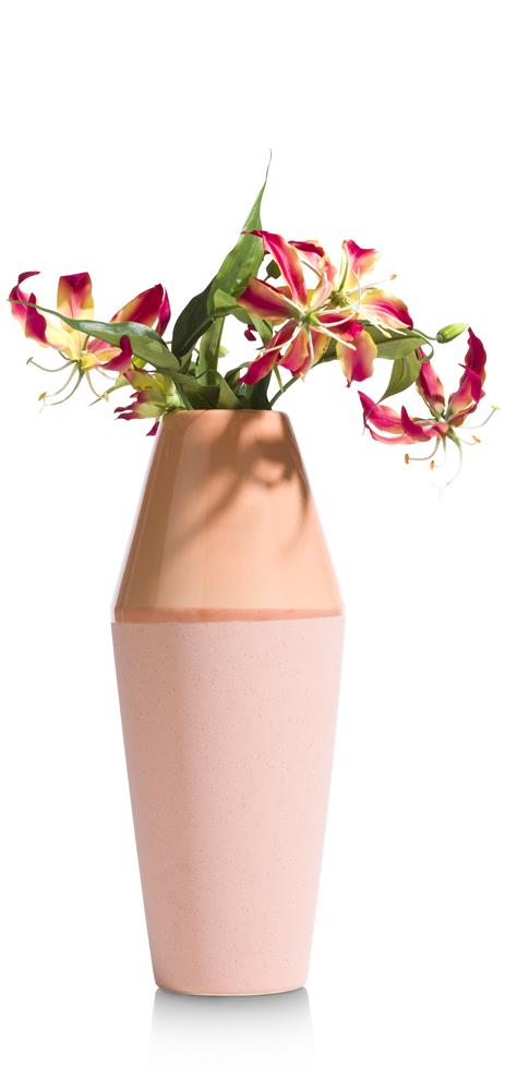 Vase haut en céramique corail