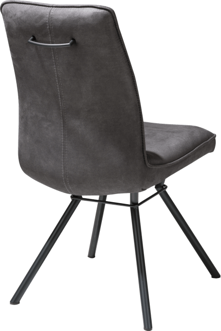 Chaise confortable style scandinave en microfibre gris anthracite