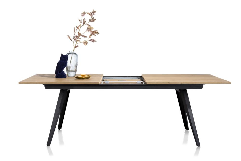 table à rallonge style scandinave bois et métal noir