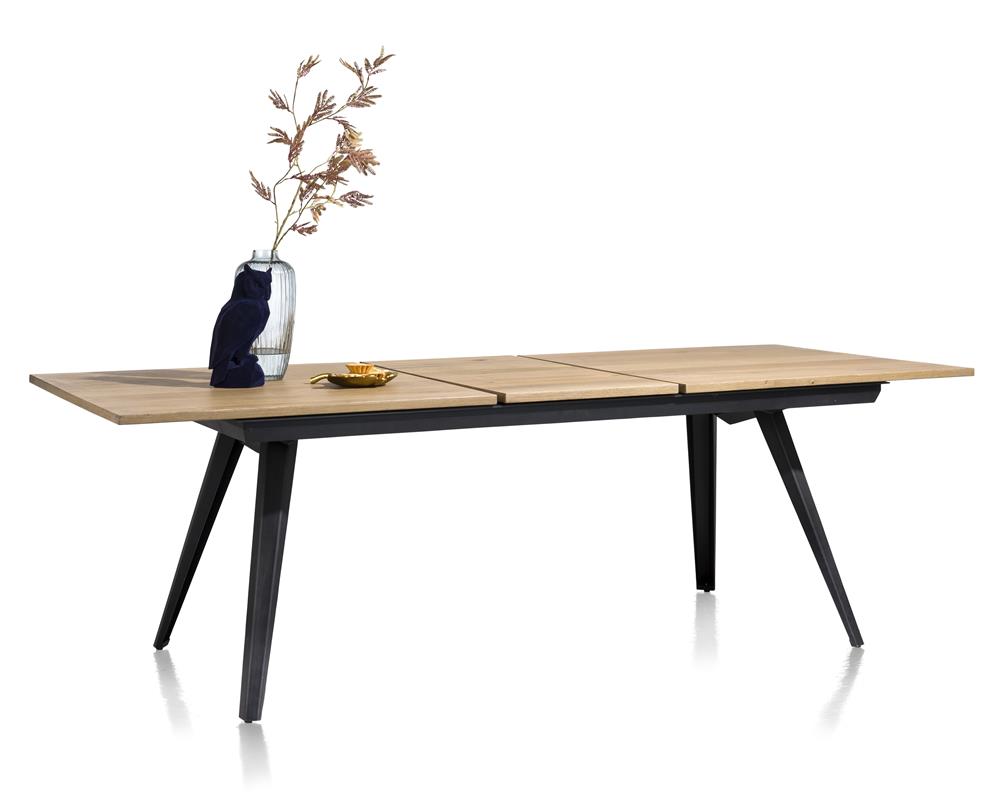 table à rallonge style scandinave bois et métal noir