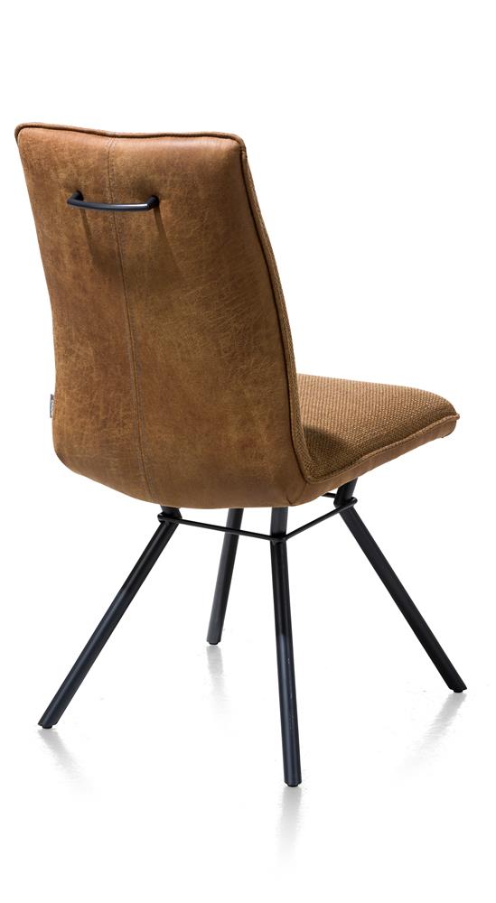 Chaise confortable style scandinave en tissu marron cognac
