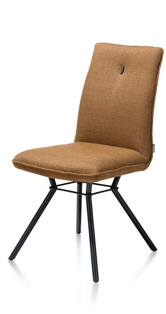 Chaise confortable style scandinave en tissu marron cognac