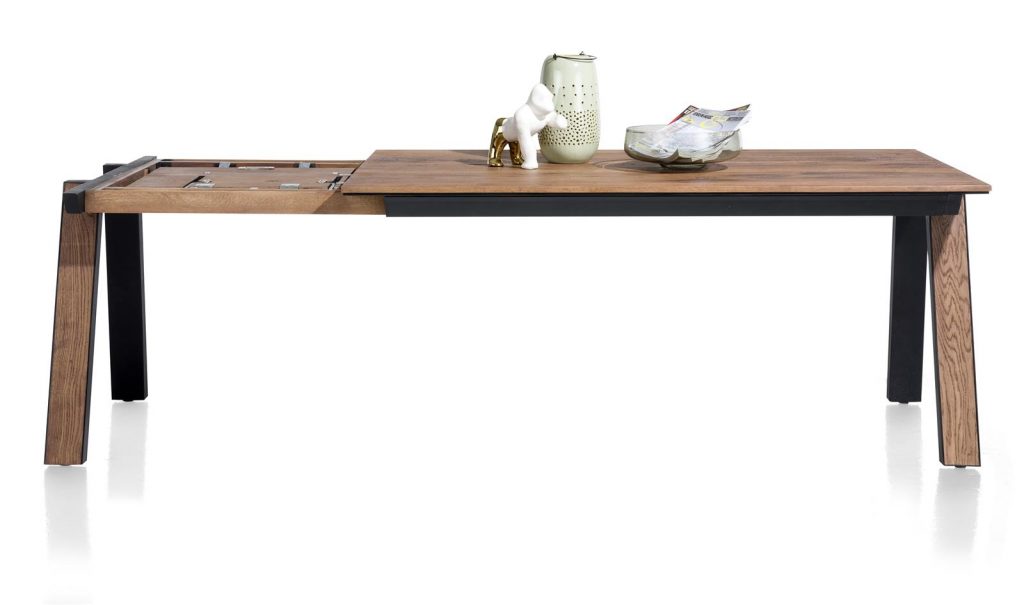 Table à rallonge contemporaine en bois de chêne plaqué