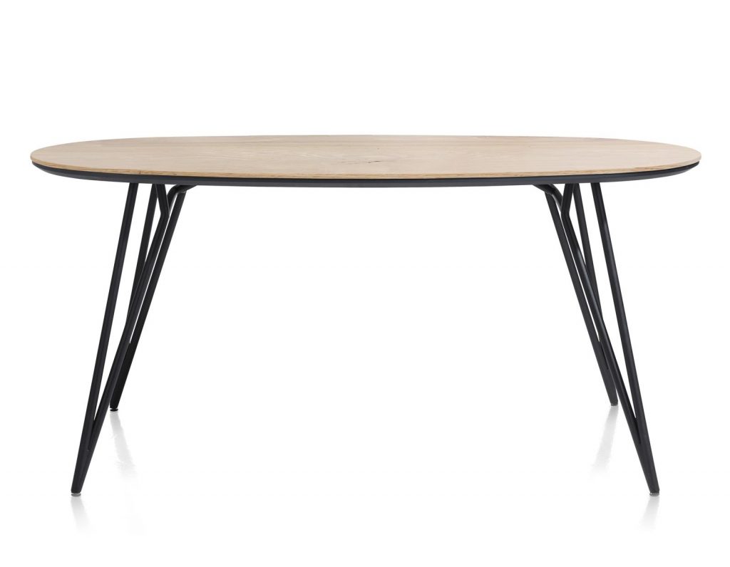 Table de bar scandinave ovale piétement design noir