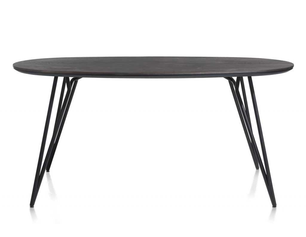 Table de bar scandinave ovale piétement design noir