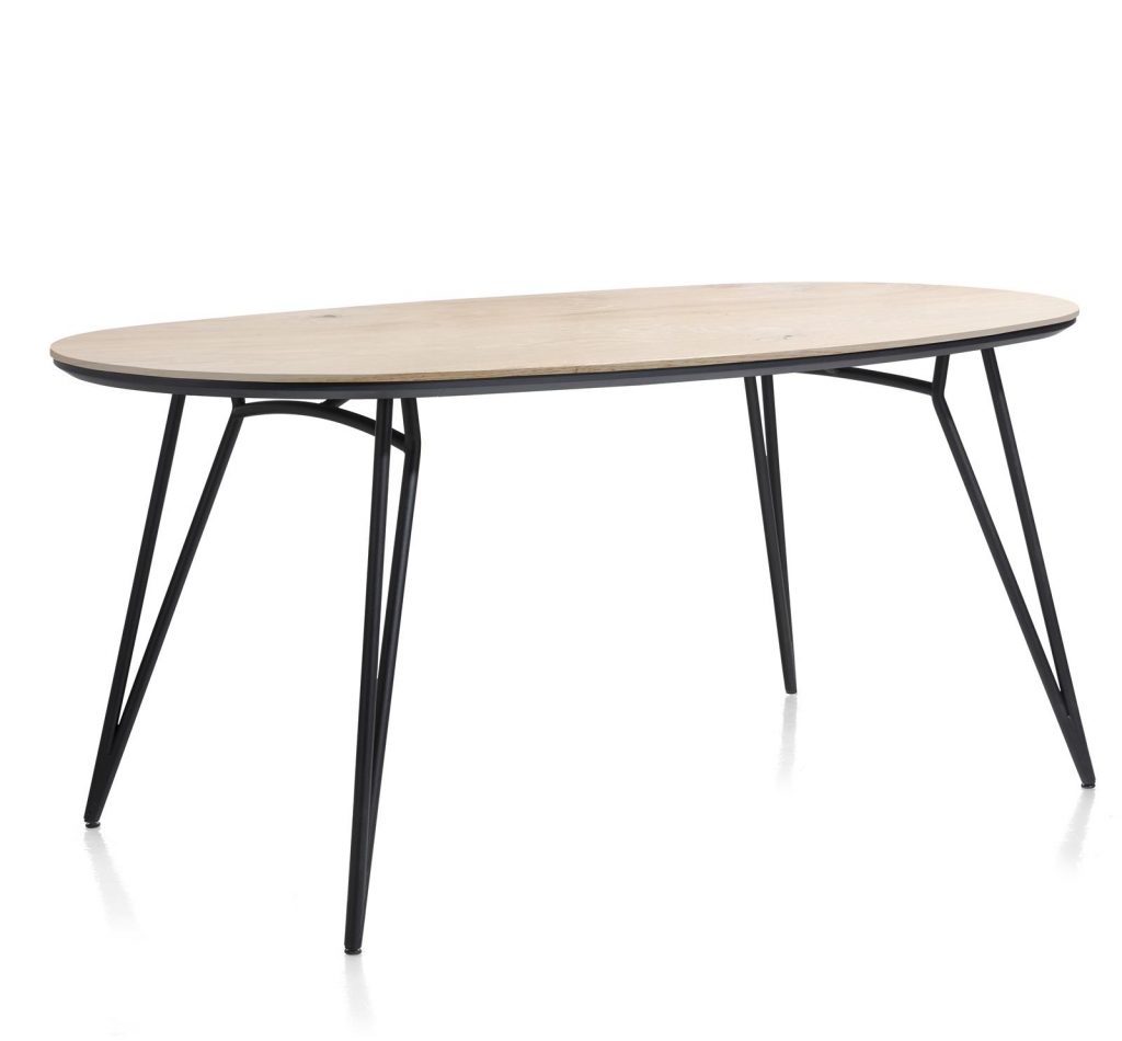 Table de bar scandinave ovale piétement design noir