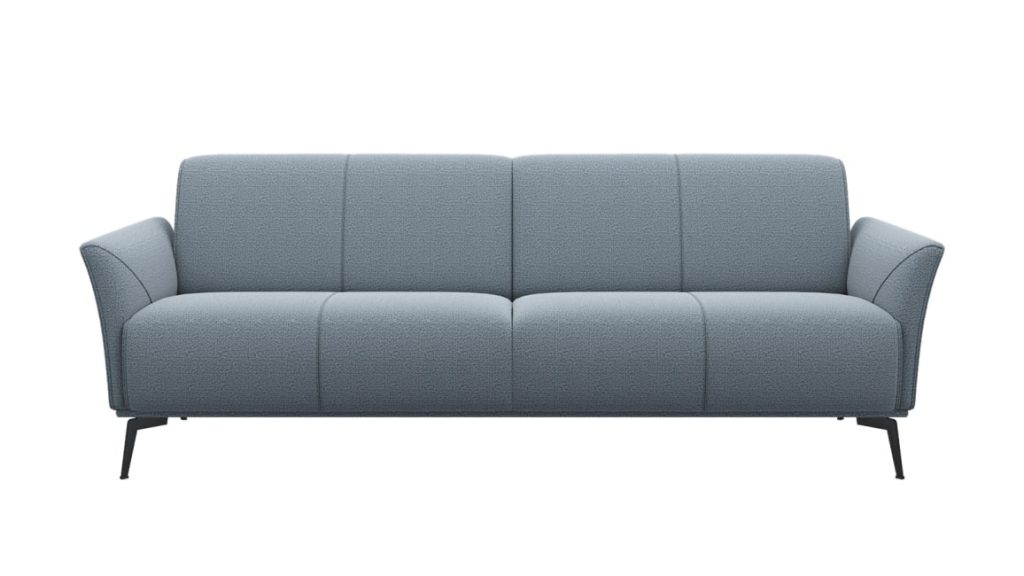 Canapé 3 places minimaliste en tissus gris clair