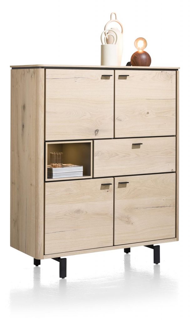 Buffet haut ou highboard moderne placage bois de chêne clair