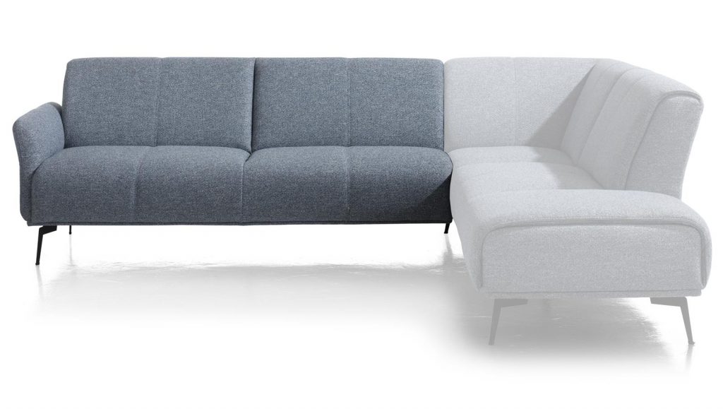 Canapé d'angle minimaliste en tissus gris clair