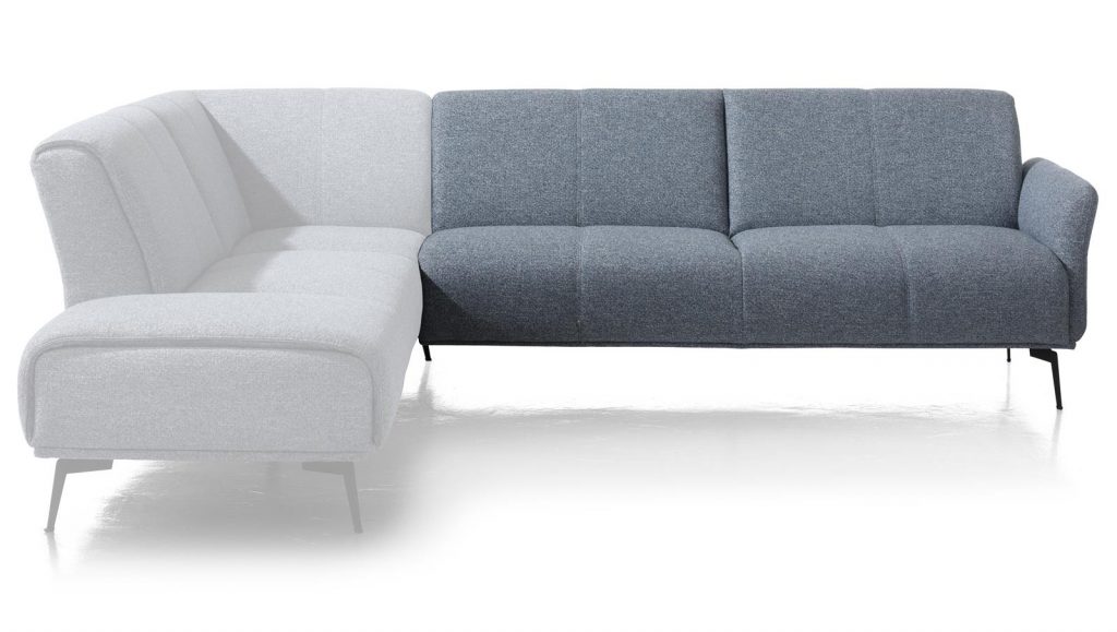 Canapé d'angle minimaliste en tissus gris clair