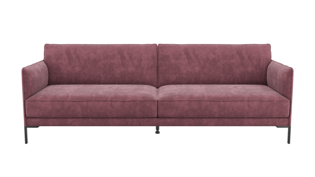 Canapé 3,5 places moderne en tissu rose