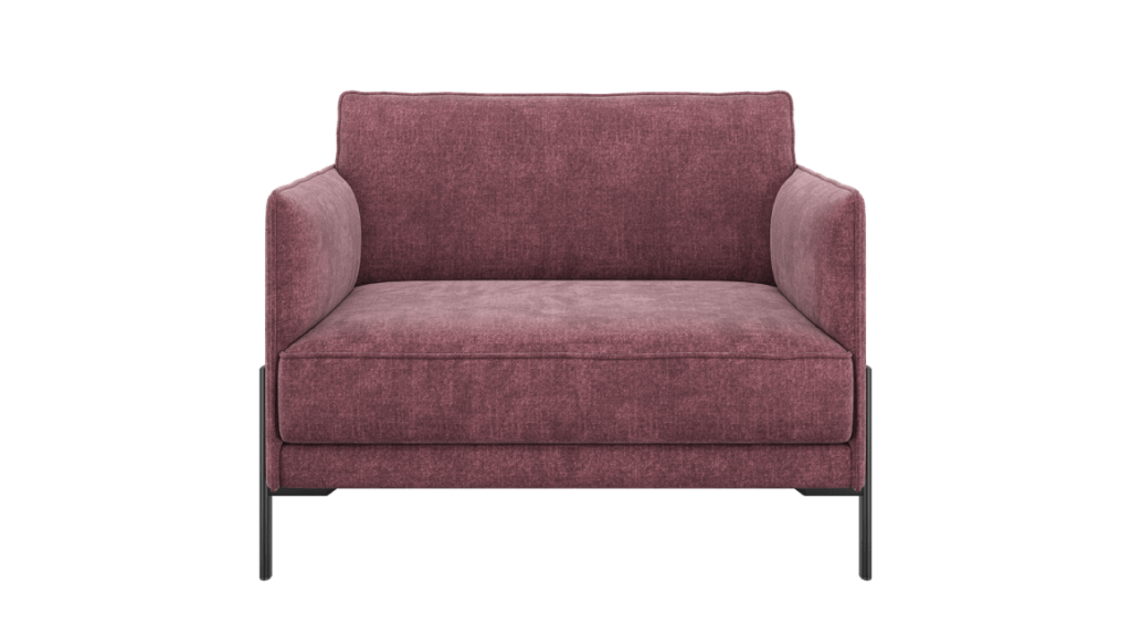 Canapé / fauteuil moderne en tissu rose