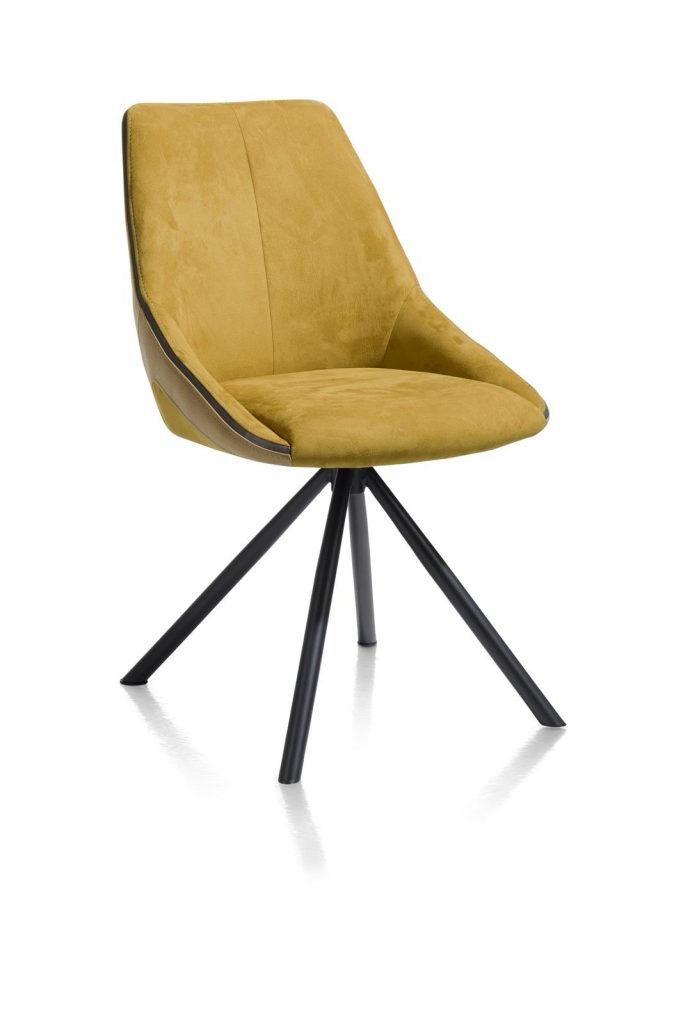 Chaise moderne et confortable en tissu jaune