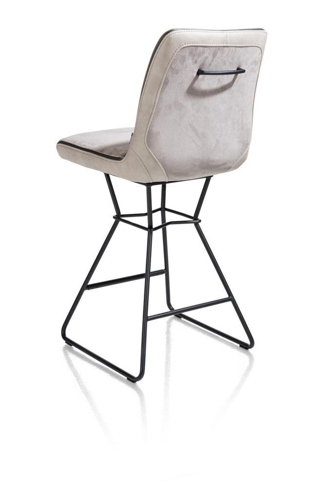 Chaise de bar moderne et confortable en tissu gris