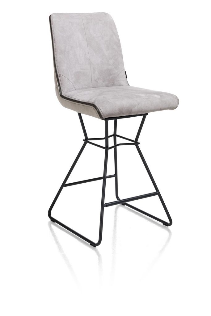 Chaise de bar moderne et confortable en tissu gris