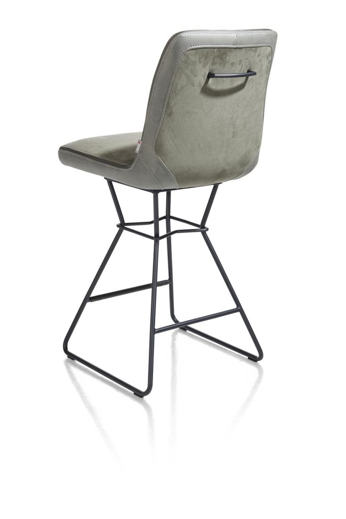 Chaise de bar moderne et confortable en tissu vert