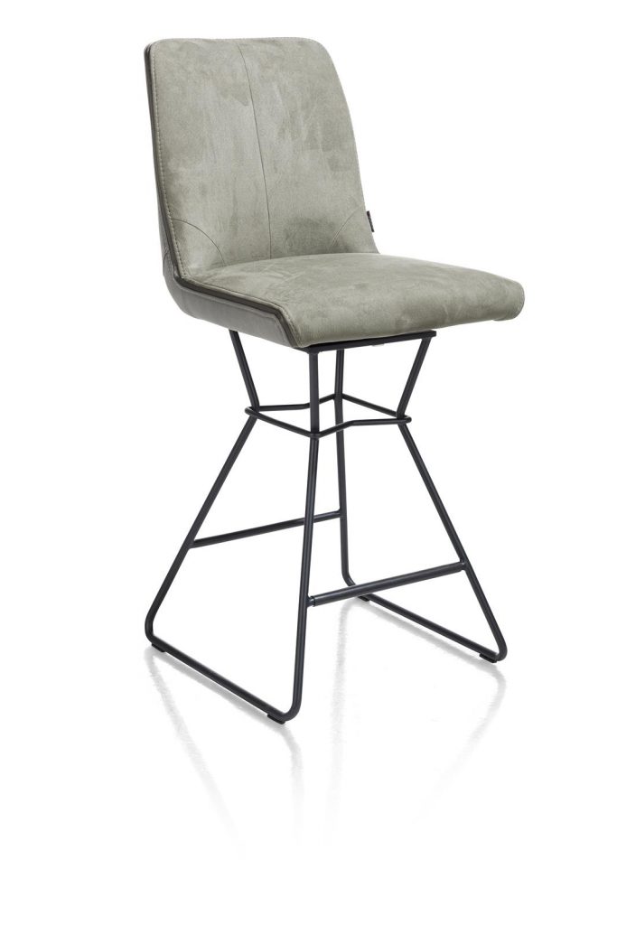 Chaise de bar moderne et confortable en tissu vert