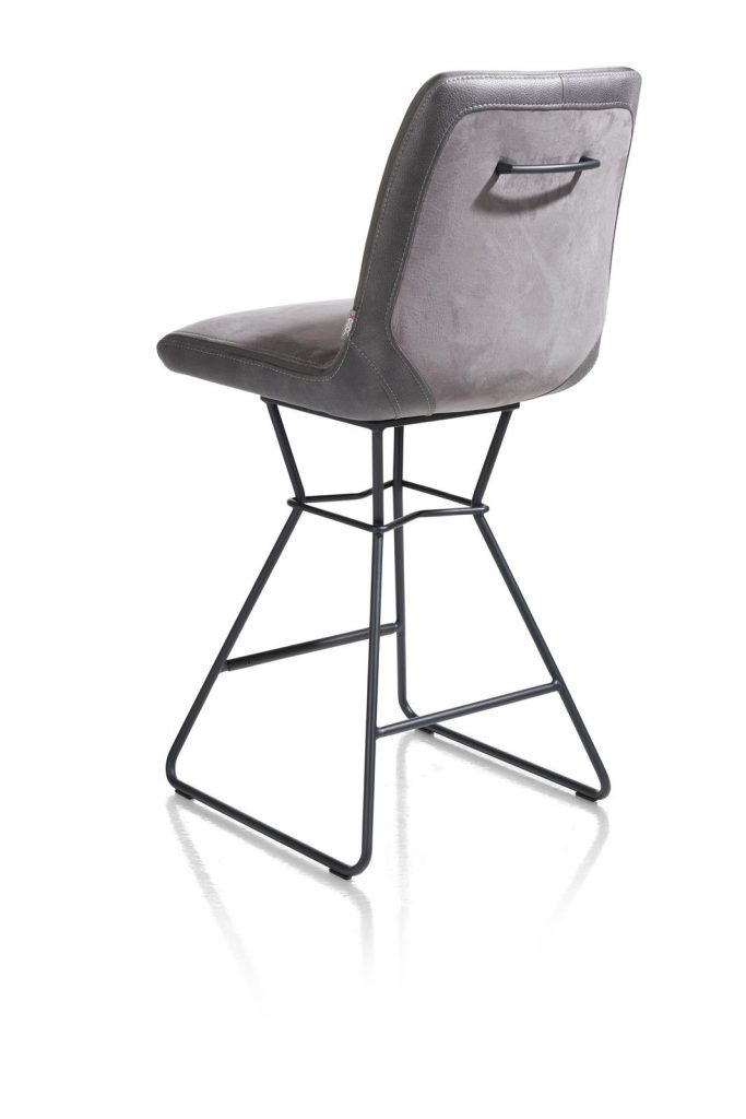 Chaise de bar moderne et confortable en tissu gris