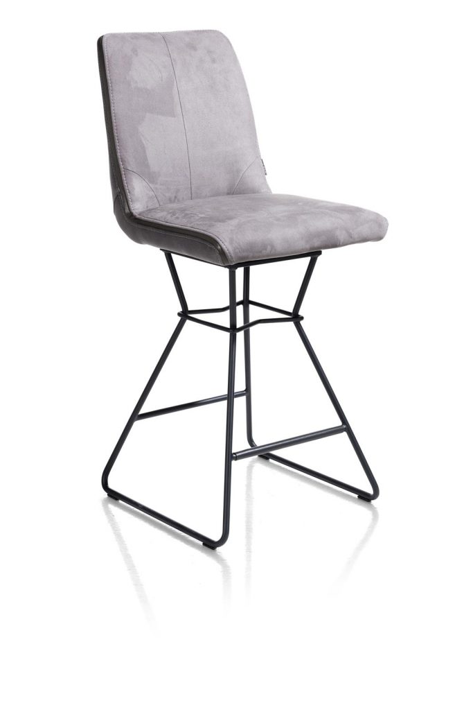 Chaise de bar moderne et confortable en tissu gris