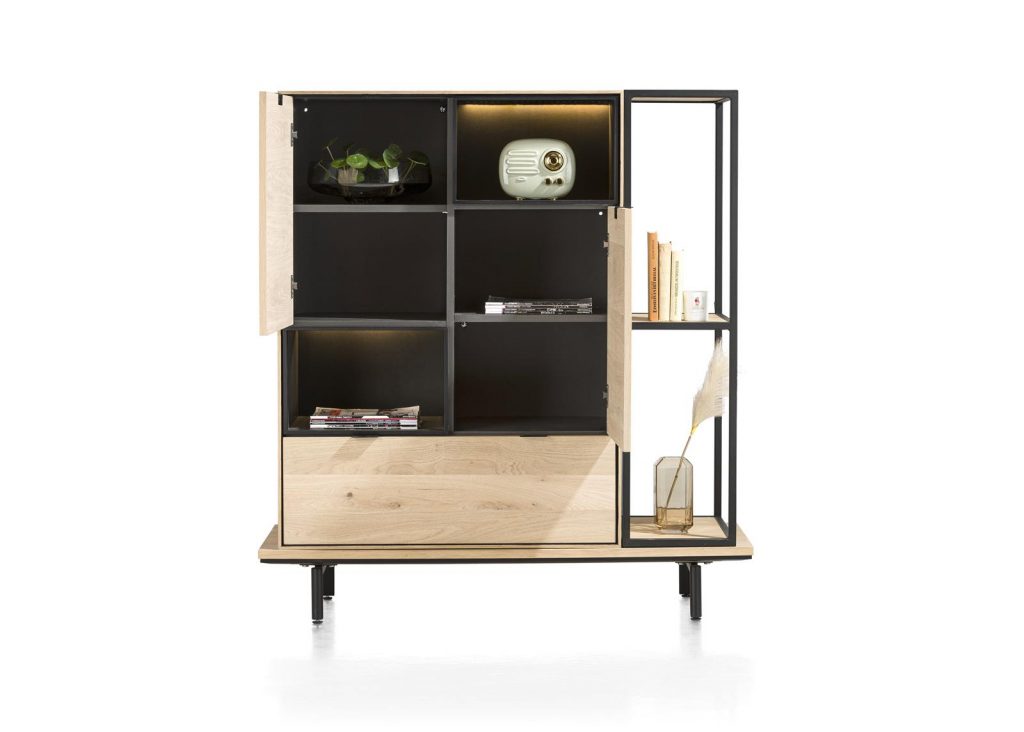 Buffet haut moderne bois de chêne naturel