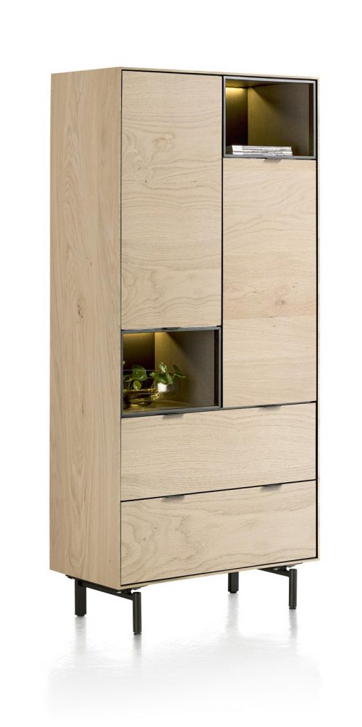 Armoire haute en placage bois de chêne couleur naturelle