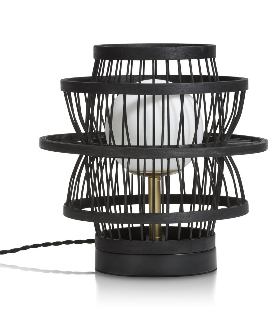 Lampe en bambou noir