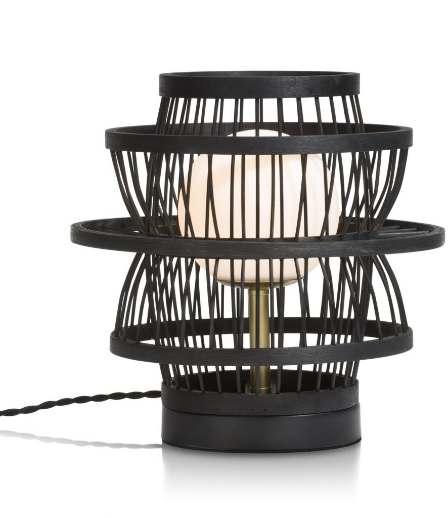 Lampe en bambou noir