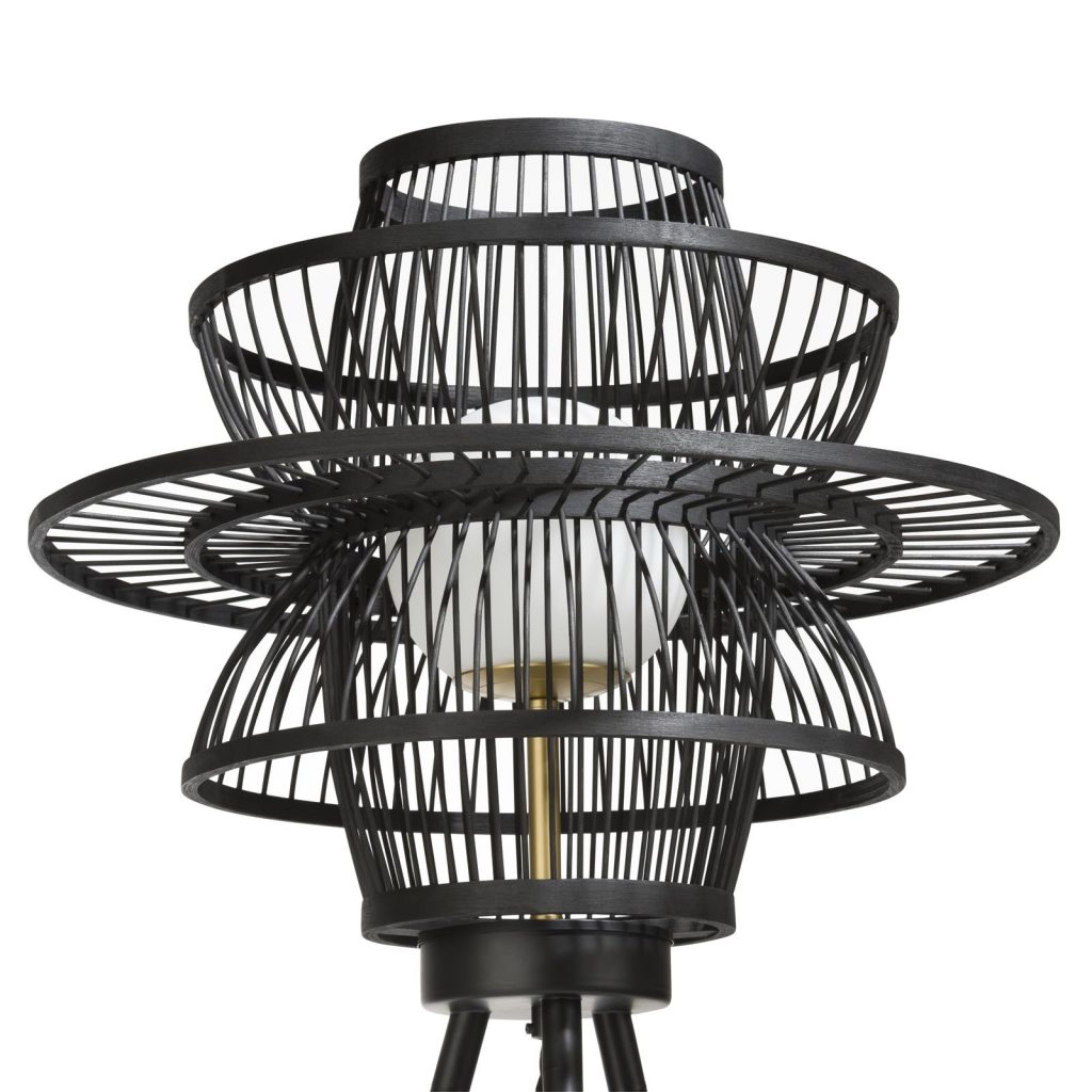 Lampadaire en bambou noir