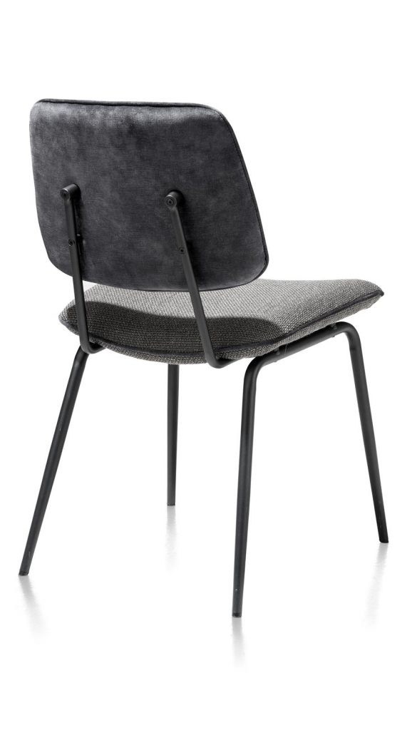 Chaise minimaliste et rétro en tissu anthracite