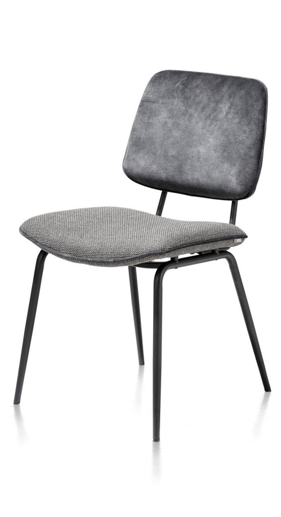 Chaise minimaliste et rétro en tissu anthracite