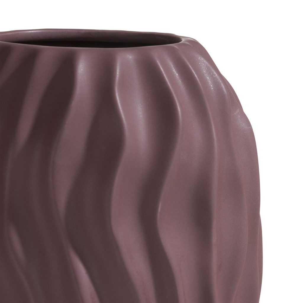 Vase en céramique violet effet drapé