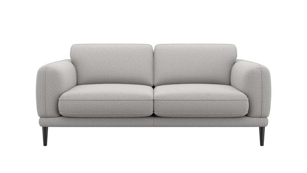 Canapé 2,5 places confortable et contemporain en tissu gris