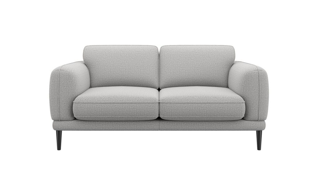 Canapé 2 places confortable et contemporain en tissu gris