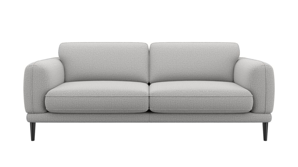 Canapé 3 places confortable et contemporain en tissu gris