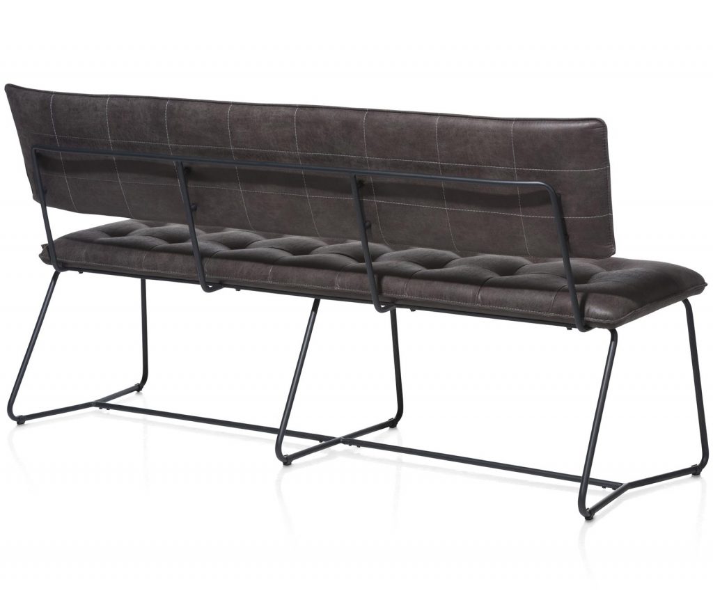 Banquette microfibre anthracite effet cuir au style rétro