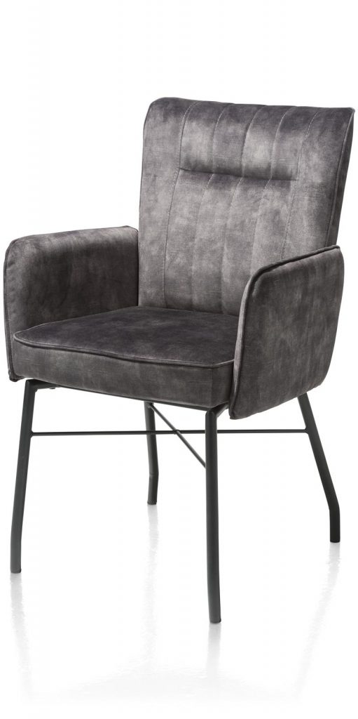 Chaise fauteuil contemporaine en tissu gris