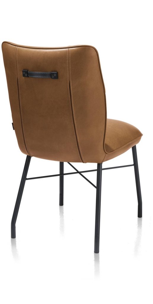 Chaise contemporaine et confortable en cuir marron