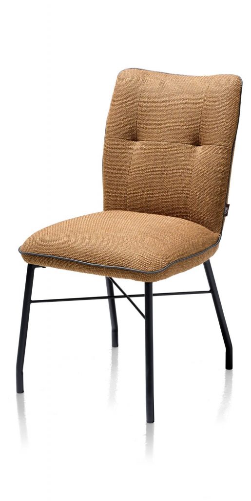 Chaise contemporaine et confortable en tissu marron