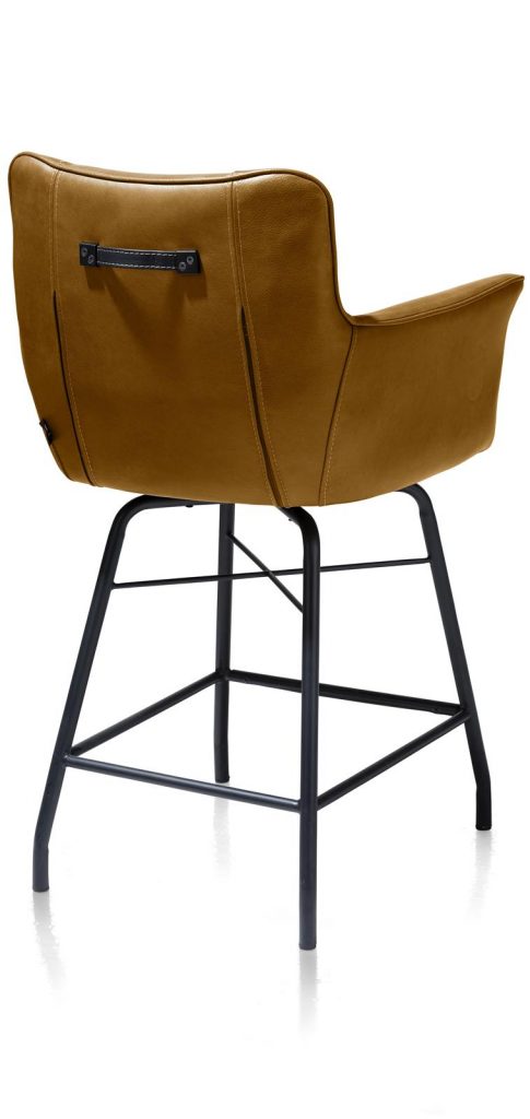 Chaise-fauteuil de bar en cuir marron
