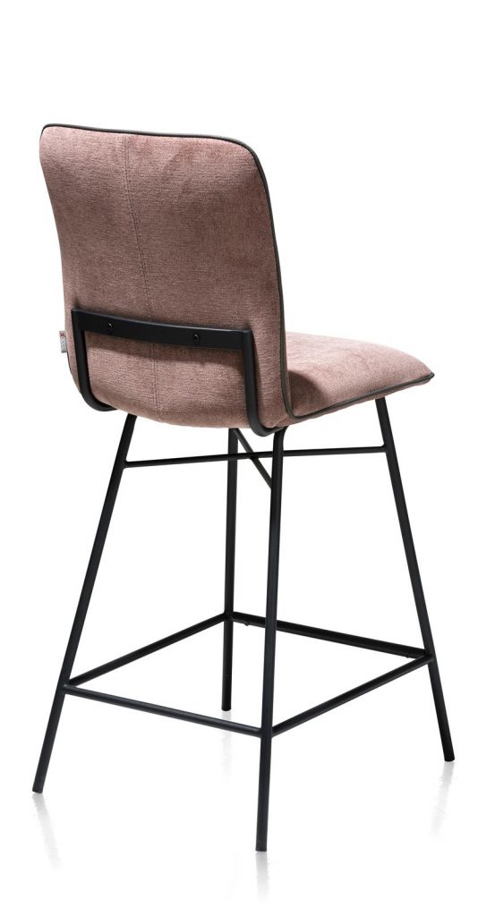 Chaise de bar minimaliste en tissus couleur rose pastel