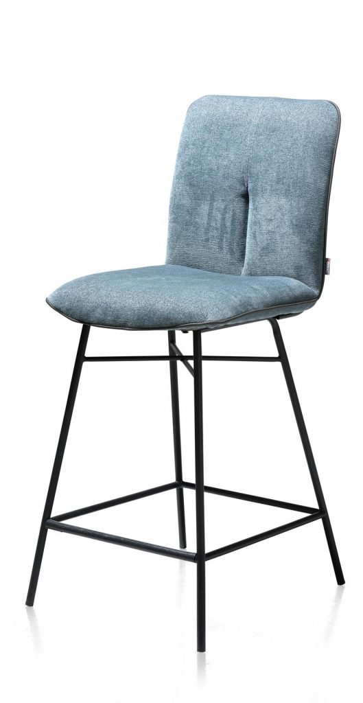 Chaise de bar minimaliste en tissus couleur bleu pastel