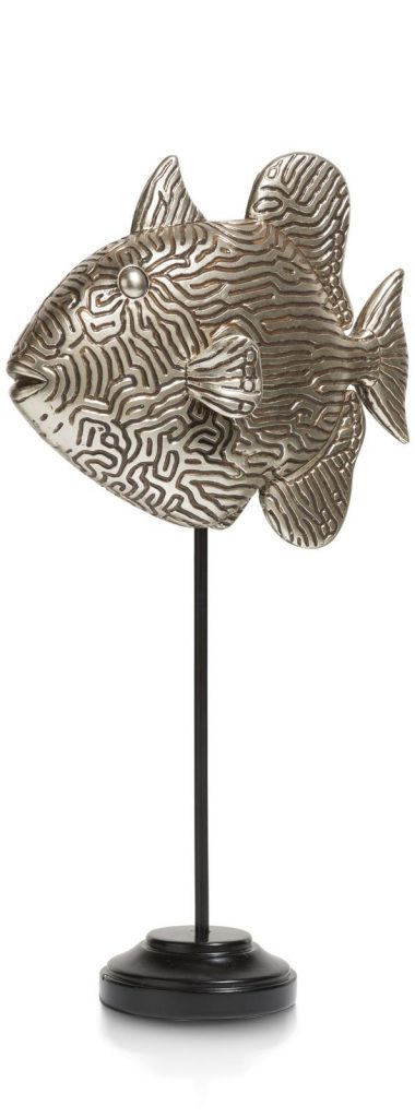 Sculpture décorative poisson en argent