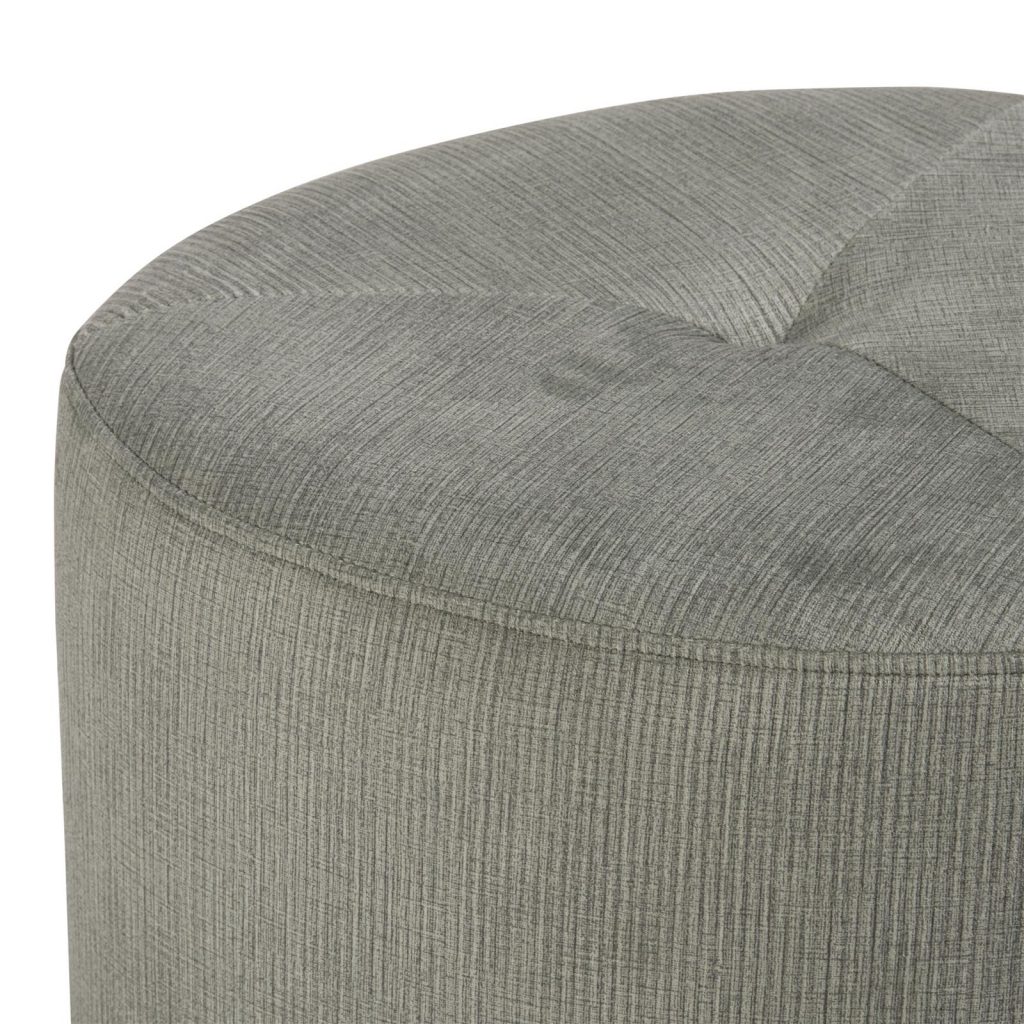 Pouf tendance en tissu côtelé couleur vert olive