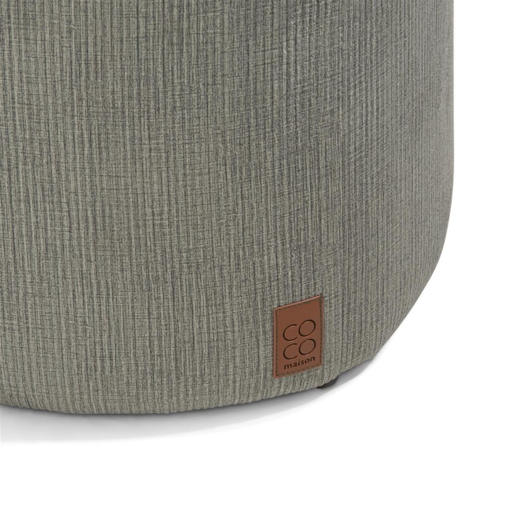 Pouf tendance en tissu côtelé couleur vert olive