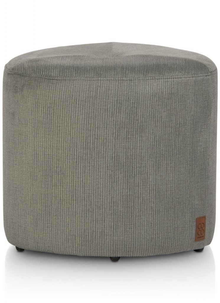 Pouf tendance en tissu côtelé couleur vert olive