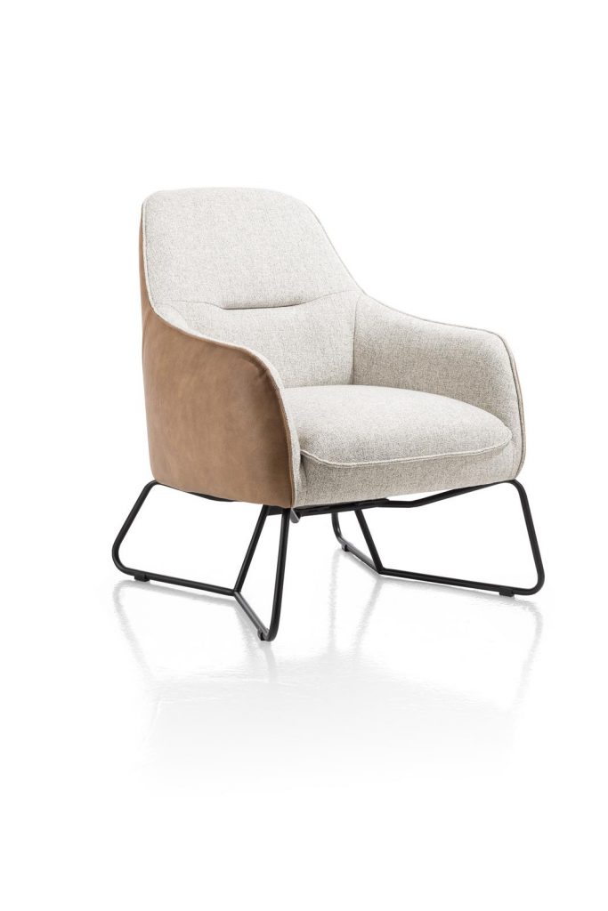 Fauteuil contemporain confortable bi-matière