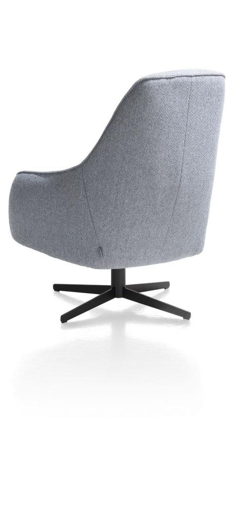 Fauteuil contemporain confortable et pivotant en tissu gris