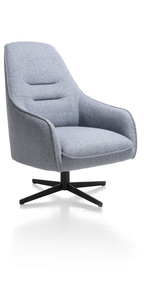 Fauteuil contemporain confortable et pivotant en tissu gris