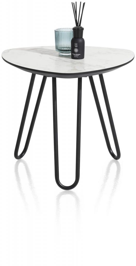 Table d'appoint scandinave et contemporaine effet marbre blanc